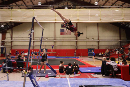 Amelia Khoo competes in the Livingston Recreation Center during a home meet at Rutgers-New Brunswick in February.