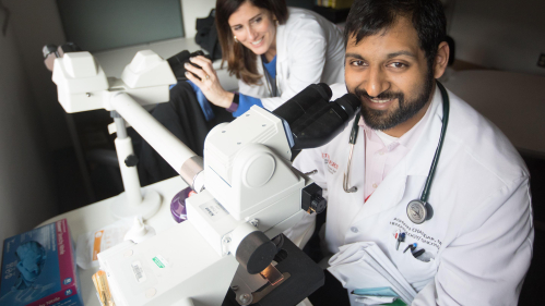 Nursing Care Coordinator Barbara Maffei  and Hematology/Oncology Fellow Ashwin Chandar