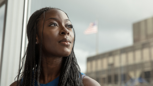 Rutgers-Camden student Grace Asare was a Scarlet Service intern with National Partnership for Women and Families.