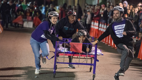 Rutgers students at annual bed races