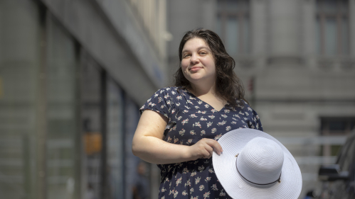 Rutgers-Newark student Mirely Peralta is a Scarlet Service intern with SuitUp.