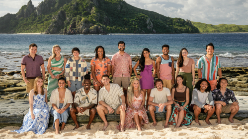 The cast of the 47th season of the CBS reality show Survivor, features, Teeny Chirichillo, third from back left.