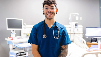 Joseph Medina at work as a nurse