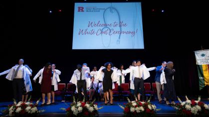 Students done their white coats for the first time