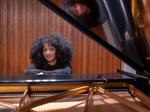 Seraphina Taylor at the piano