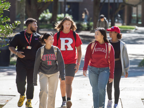 Rutgers students walking