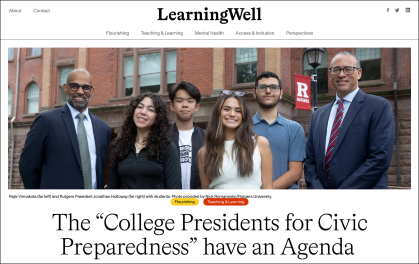 LearningWell article on President Holloway