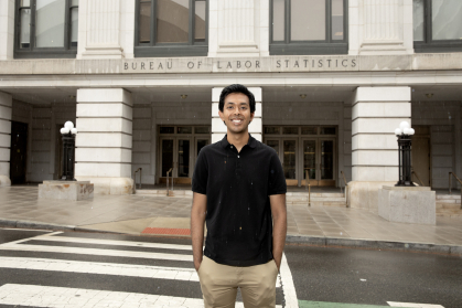 Rutgers-New Brunswick student Tejas Sinha completed his Scarlet Service internship at the Bureau of Labor Statistics in Washington, D.C.