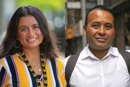 Ardita Mirza and Gerardo Leal combo portrait.