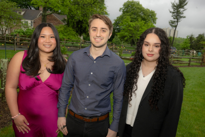 Erin Go, Charles Strehlo and Sara Umar at the 2024 Matthew Leydt Society reception.