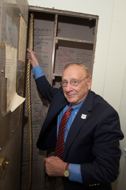 Kenneth J. Iuso rings the Old Queens bell commemorating the 250th anniversary of the university in November 2016.