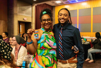 student and mother together after gratitude pinning