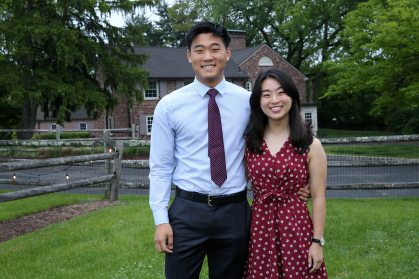 2022 Matthew Leydt inductees Joshua Yu and Lauren Kim.